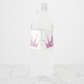 ROZE PRINSESSEN TIARA AANPASBARE WATERFLES ETIKET (Achterkant)