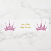 ROZE PRINSESSEN TIARA DRINKFLES AANPASBAAR WATERFLES ETIKET (Enkel label)