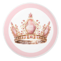 Roze Prinsessen Tiara Meisjesachtige Keramische Kn