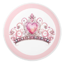 Roze Prinsessen Tiara Meisjesachtige Keramische Kn