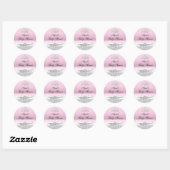 Roze prinsessen tiara & strik baby shower sticker (Vel)