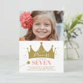 Roze Prinsessen Verjaardagsfeestje Kaart (Staand voorkant)