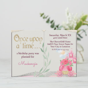 Roze Prinsessenkasteel & Koets Sprookjesboek Kaart
