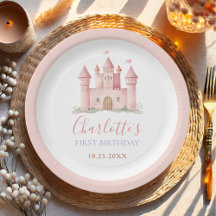 Roze Prinsessenkasteel Meisje 1e Verjaardag 