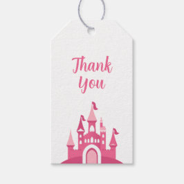 Roze Prinsessenkasteel Meisje Verjaardagsfeestje C Cadeaulabel