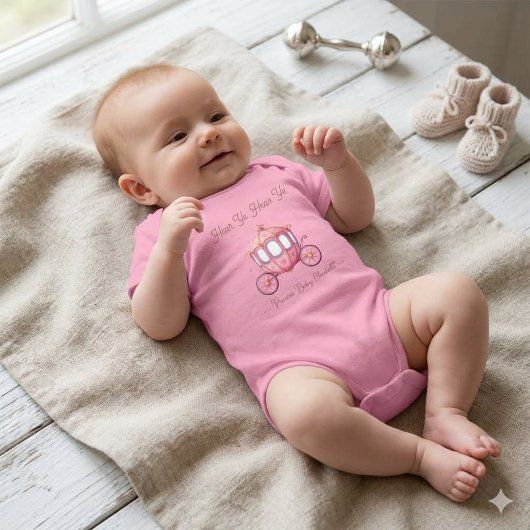 Roze Prinsessenkoets Aangepaste Welkom Baby Naam Romper