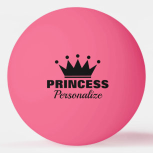 Roze prinsessenkroon tafeltennis pingpongbal