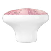 Roze prinsessenmeisje keramische knop (Zijkant)