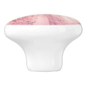 Roze prinsessenmeisje keramische knop (Zijkant)