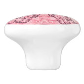 Roze prinsessenmeisje keramische knop (Zijkant)