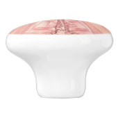 Roze prinsessenmeisje keramische knop (Zijkant)