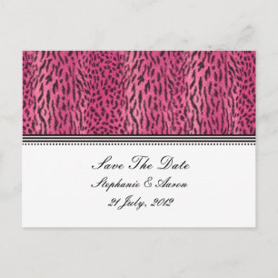 Roze Print Animal Skin Save The Date Briefkaart