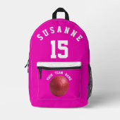 Roze Print Cut Naaien voetbal sport Meisjes roze s Bedrukte Rugzak (Voorkant)