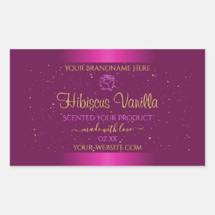 Roze productlabels Gold Soft Glitter Roos Grafisch Rechthoekige Sticker