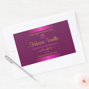 Roze productlabels Gold Soft Glitter Roos Grafisch Rechthoekige Sticker