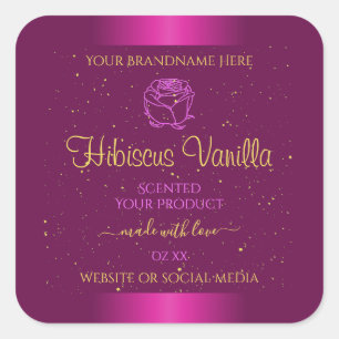Roze productlabels Gold Soft Glitter Roos Grafisch Vierkante Sticker