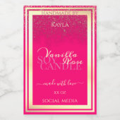 Roze Productverpakkingslabels met gouden frame Voedselcontainer Etiket (Enkel label)