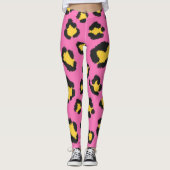 Roze proefdier Cheetah Leopard gepotteerd Leggings (Voorkant)
