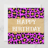 Roze proefdier - Happy Birthday - leeg binnenin Feestdagenkaart (Voorkant)