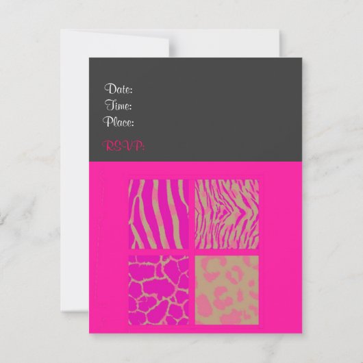 Roze proefdieren uitnodiging voor geboorte (Achterkant)