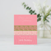 Roze proefdieren uitnodiging voor geboorte (Staand voorkant)