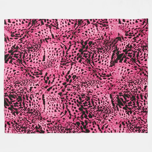 Roze proefdruk fleece deken (Voorkant (Horizontaal))