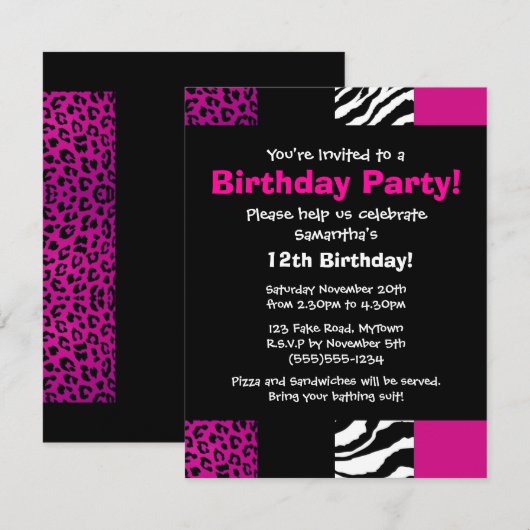 Roze proefschrift kaart (Voorkant / Achterkant)