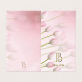 Roze Professional Elegant Monogram Visitekaartje (Buitenkant ongevouwen)