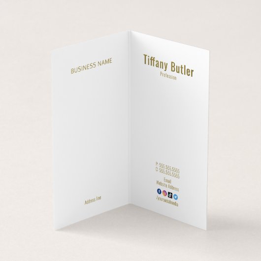 Roze Professional Elegant Monogram Visitekaartje (Binnen)