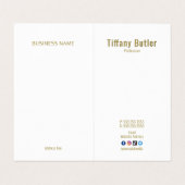 Roze Professional Elegant Monogram Visitekaartje (Binnenkant ongevouwen)