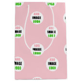 Roze Professioneel bewerkbaar Bedrijf Logo Medium Cadeauzakje (Voorkant)