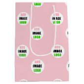 Roze Professioneel bewerkbaar Bedrijf Logo Medium Cadeauzakje (Achterkant)