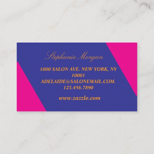 Roze Professioneel Modern Monogram Visitekaartje (Achterkant)