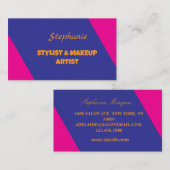 Roze Professioneel Modern Monogram Visitekaartje (Voorkant / Achterkant)