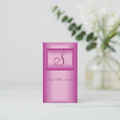 Roze professioneel profiel visitekaartje (Staand voorkant)