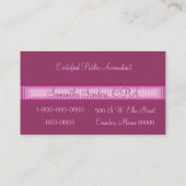 Roze professioneel profiel visitekaartje (Achterkant)