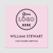 Roze Professionele Aangepaste Logo Medewerker Naamplaatje (Voorkant)