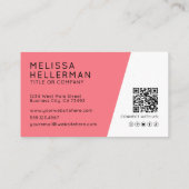 Roze Professionele Foto QR-code Uw Logo Visitekaartje (Achterkant)