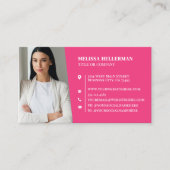 Roze Professionele Foto Visitekaartje (Voorkant)
