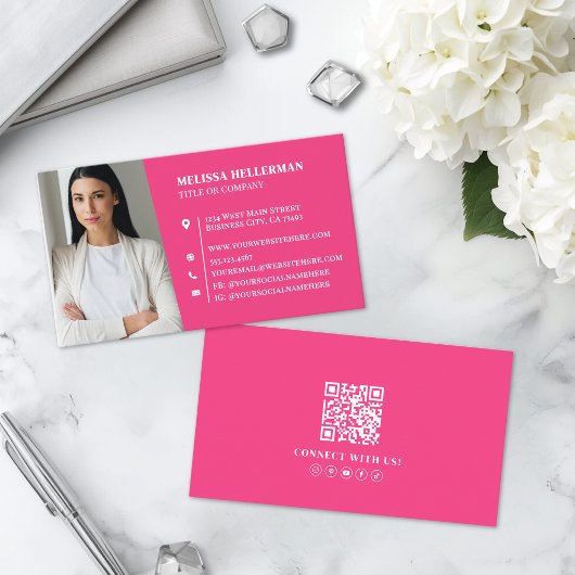 Roze Professionele Foto Visitekaartje