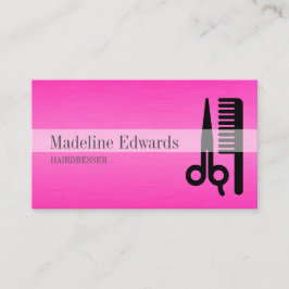 Roze professionele hairdresser stijlvol modern visitekaartje