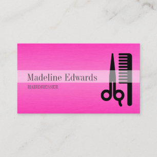 Roze professionele hairdresser stijlvol modern visitekaartje