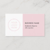 Roze Professionele Logo QR Code Zakelijke Kaart Visitekaartje (Voorkant)