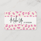 Roze Professionele Make-up Artiest Visitekaartje (Voorkant)