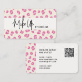 Roze Professionele Make-up Artiest Visitekaartje (Voorkant / Achterkant)