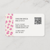 Roze Professionele Make-up Artiest Visitekaartje (Achterkant)