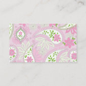 Roze Professionele Paisley Patroon Aangepast Visitekaartje (Achterkant)