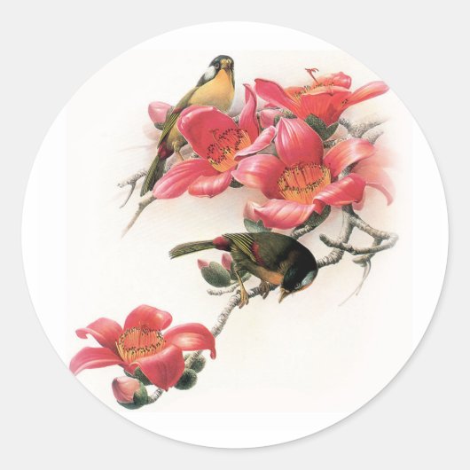 Roze Profusion Ronde Sticker (Voorkant)