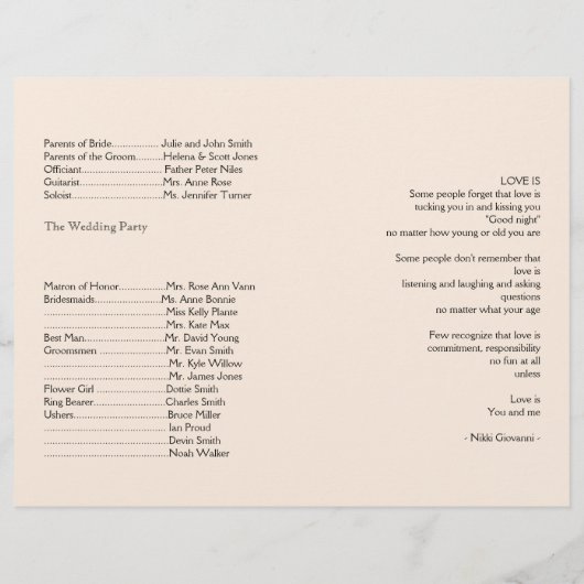 -roze programma en Robin Wedding (Achterkant)