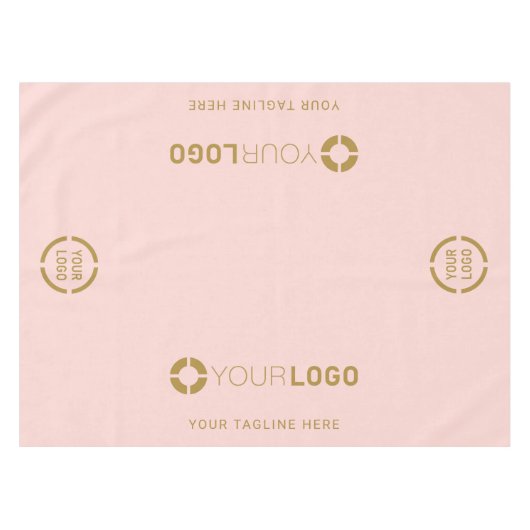 Roze promotiescherm voor aangepaste Logo bedrijf Tafelkleed (Voorkant (Horizontaal))